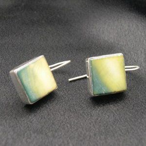 New Sterling Silver Ombre Luster Shell Earrings